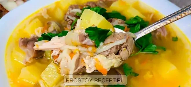 суп с потрохами куриный рецепт приготовления с фото