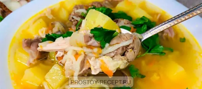 суп с потрохами куриный рецепт приготовления с фото